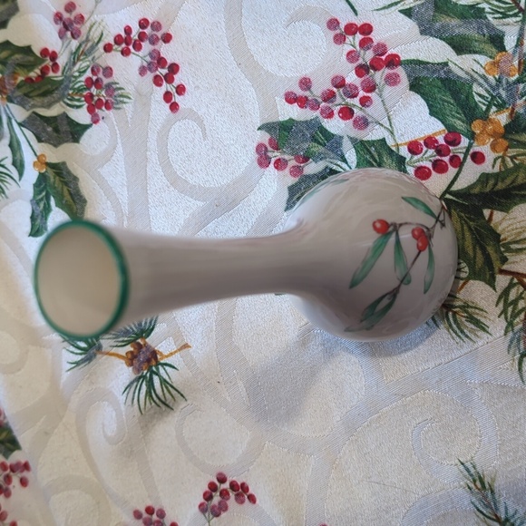 Vintage GORHAM Homecoming Christmas Bud Vase Red Berries Green Leaves Decor HTF - Picture 2 of 4
